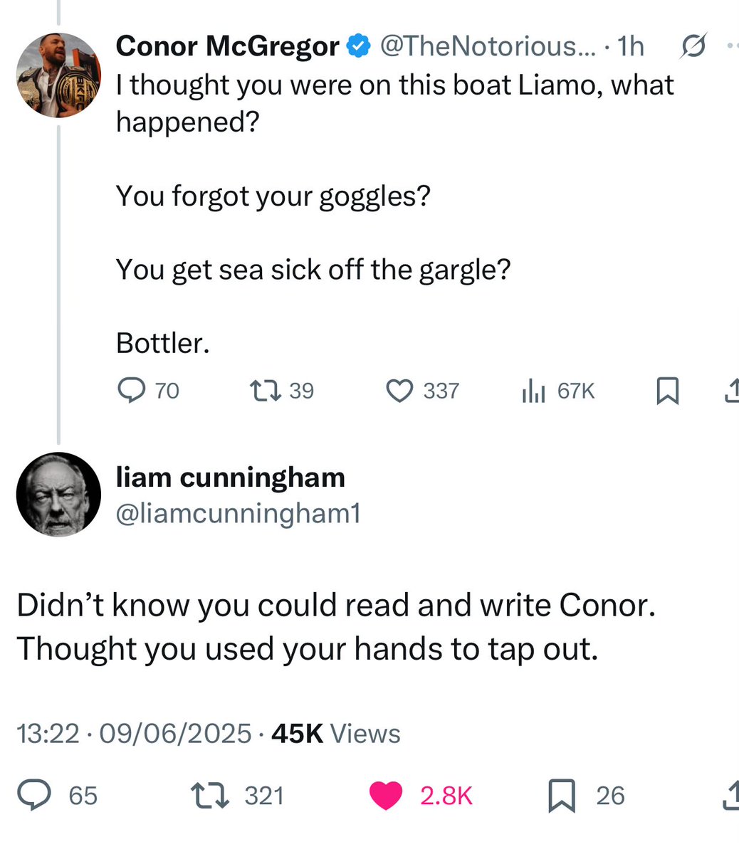 The numbers tell you what Ireland really thinks of Conor McGregor. Liam, on the other hand, makes us proud.