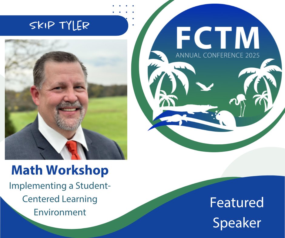 FCTMath's tweet image. ⏳ FCTM Conference kicks off in 3 days!

🎤 Featured Speaker: Skip Tyler @SkipTylerMath 
 Math Workshop: Student-Centered Learning
Boost engagement, foster ownership, and meet diverse needs with the Math Workshop model.
#FCTM2025 #MathWorkshop #StudentCentered #MathEd