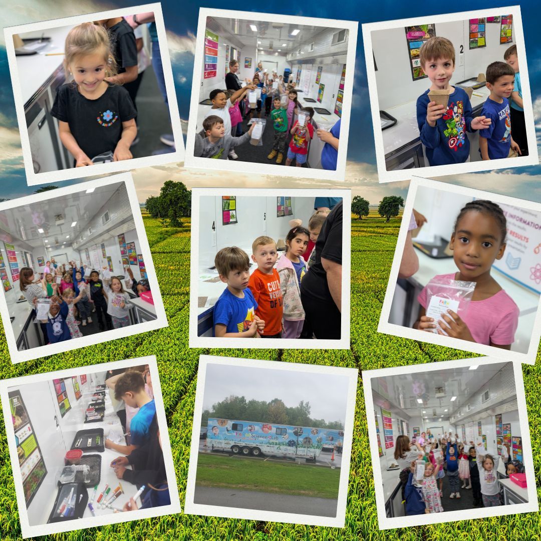 Hulsing Elementary students explored the FARM Science Lab — a 40-ft mobile classroom with STEM lessons aligned to NGSS &amp; NALO. Hands-on learning meets agricultural awareness!