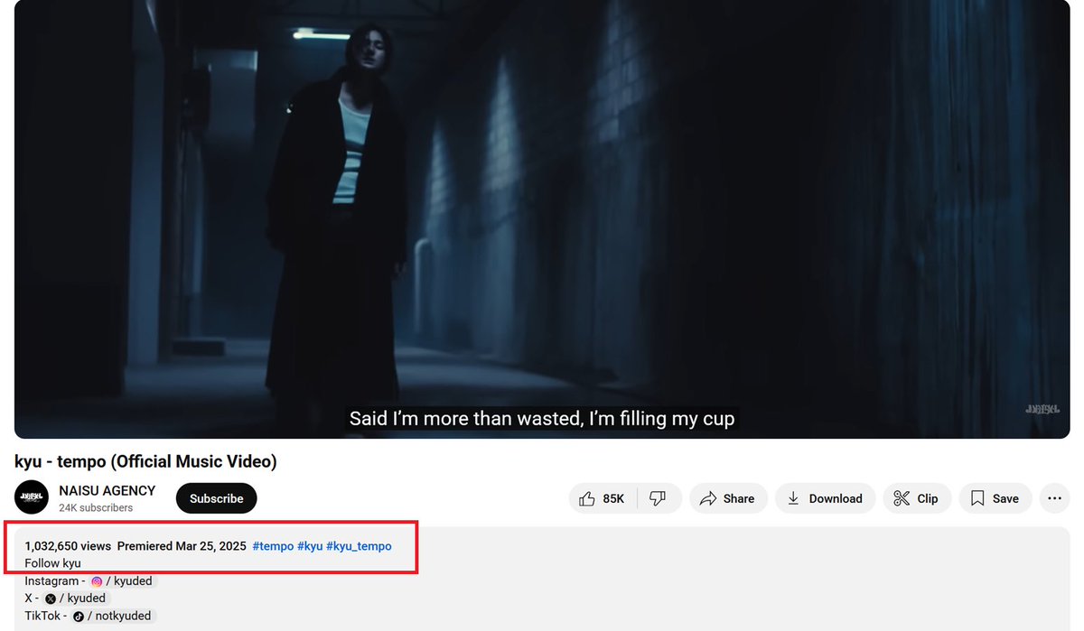 I’m so happy for you Kyu 🥳 Tempo has 1 Million views now 🔥 

<a href="/kyuded/">kyu</a> I’m still here for you son, always have and always will. 5 years and counting. I love you! 😘

#Kyuded #KyudedTempo