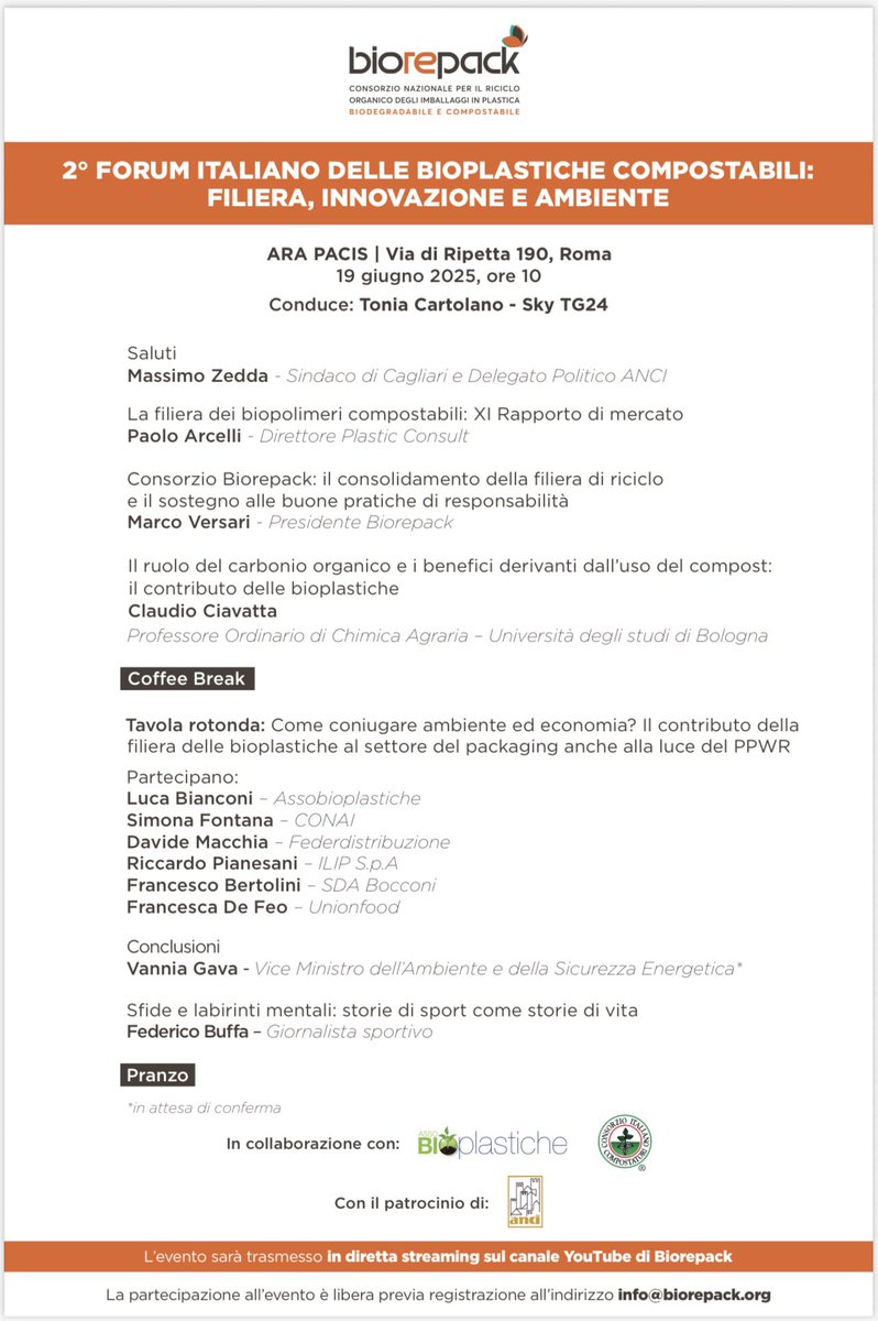 SISS - Suolo Italia (@suolosiss) on Twitter photo Interest in #plastics and #biodegradable plastics, and their fate in #soil, is growing. Don't miss the 2nd ITALIAN FORUM ON COMPOSTABLE #BIOPLASTICS: SUPPLY CHAIN, INNOVATION, AND #ENVIRONMENT
info@biorepack.org live on Biorepack's YouTube channel.
#SISSSuolo #InSoilWeTrust Interest in #plastics and #biodegradable plastics, and their fate in #soil, is growing. Don't miss the 2nd ITALIAN FORUM ON COMPOSTABLE #BIOPLASTICS: SUPPLY CHAIN, INNOVATION, AND #ENVIRONMENT
info@biorepack.org live on Biorepack's YouTube channel.
#SISSSuolo #InSoilWeTrust
