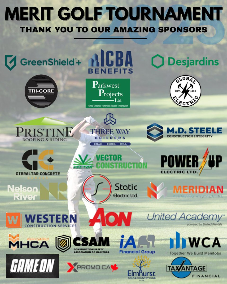 MeritManitoba's tweet photo. We're gearing up for the 2025 Merit Golf Tournament—and we couldn’t do it without our amazing sponsors.

Looking forward to seeing everyone on the course soon!

#MeritManitoba #MeritGolfTournament #ThankYouSponsors #ConstructionCommunity #OpenShopProud https://t.co/baVuzkkeAP