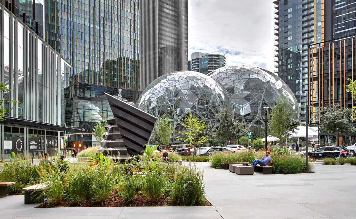 longjaredw's tweet photo. The Land, Air, and Seas pavilions each have glass monuments edged in copper that identify their location in the forest. I was inspired by forms at the Shanghai Expo, Futuroscope, and in Seattle.

#ShanghaiExpo #Futuroscope #TheSpheres https://t.co/1XEpGuCuNC