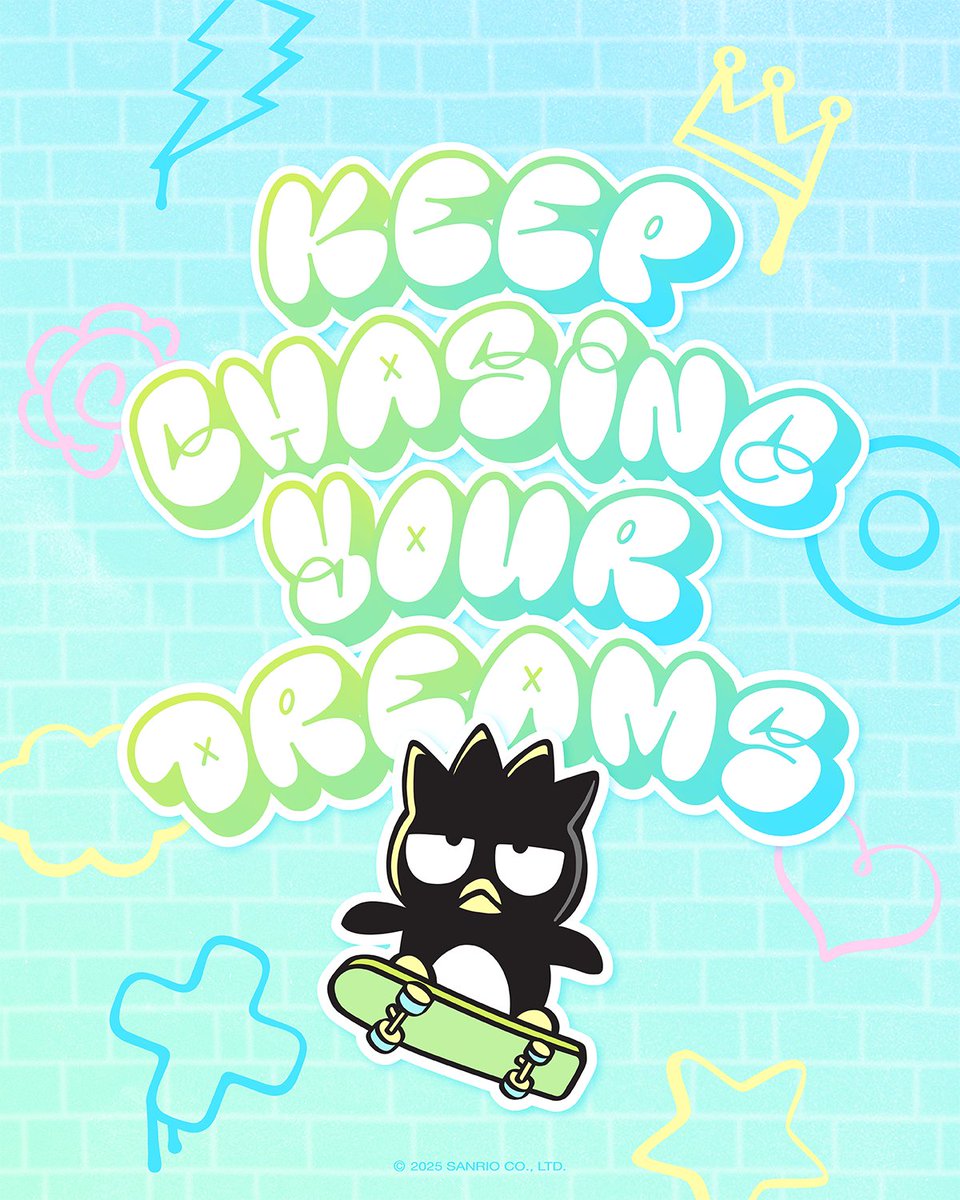 sanrio's tweet photo. Keep going! 🛹 #mondaymotivation https://t.co/FGD18v0JjW