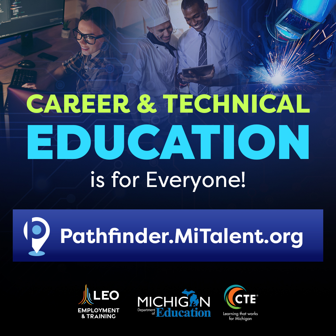Learners in CTE programs are more engaged, graduate from high school at higher rates, earn industry-recognized credentials &amp; have rewarding careers.

Explore #CTE programs on Michigan’s free career exploration tool ➡️ Pathfinder.MiTalent.org.
#PathfinderMI #CareerExploration
