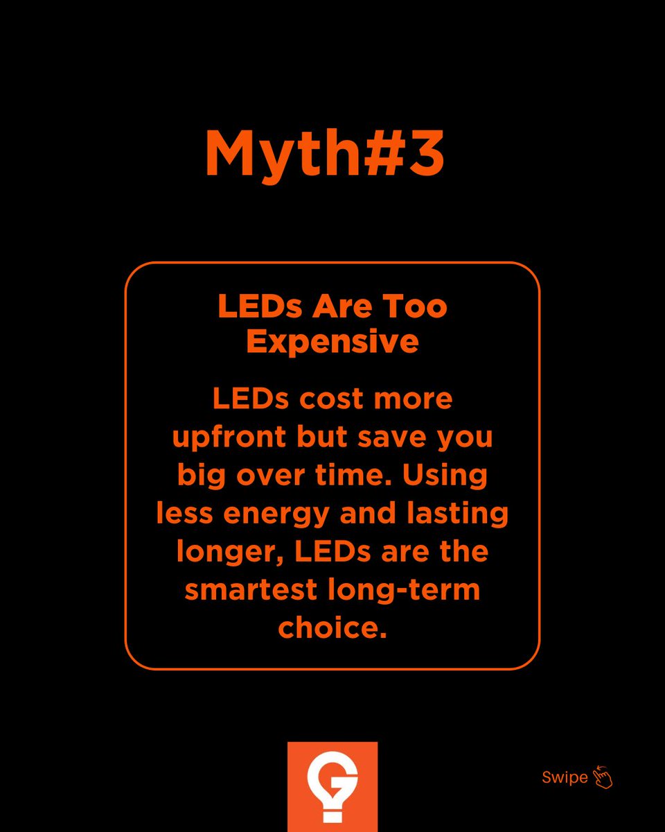 Think you know light bulbs? Think again.
We’re busting 3 common myths that are costing you money and energy.
Time to upgrade what you know, and what you’re using.
#GoodBulb #LEDMyths #LightBetterLiveBetter