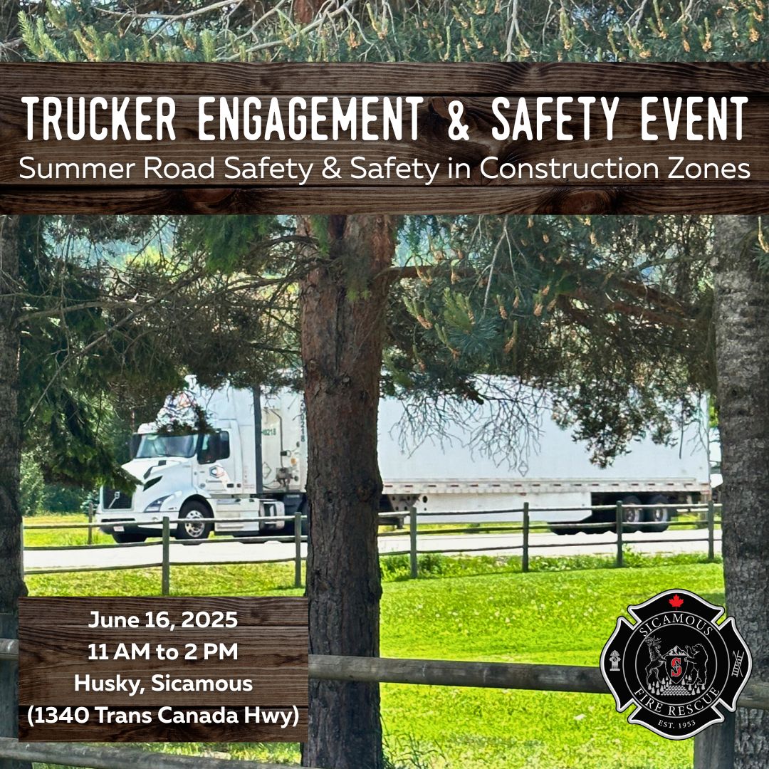 We’re hosting a Trucker Engagement &amp; Safety Awareness Event!🚨🚛
📆June 16, 2025
⏰11 a.m. to 2 p.m.
📍Husky, Sicamous (1340 Trans Canada Highway)
This event is a joint effort to keep everyone safe on the road this summer.
#SicamousFireRescue #DriveSafeBC #RWBruhnBridge