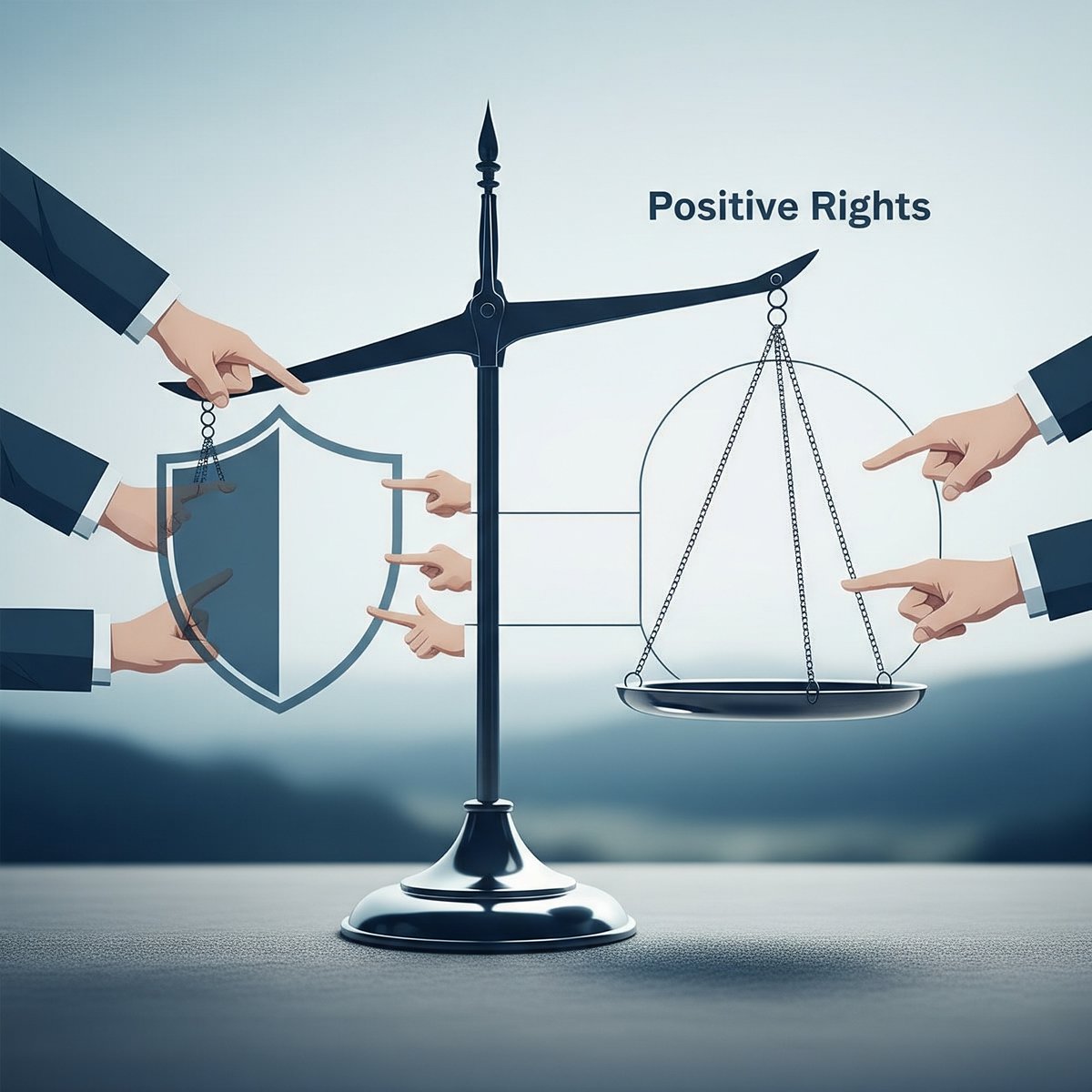 Entre los derechos negativos y los derechos positivos, me inclino por los negativos, ya que estos son los más compatibles con las ideas de la libertad.