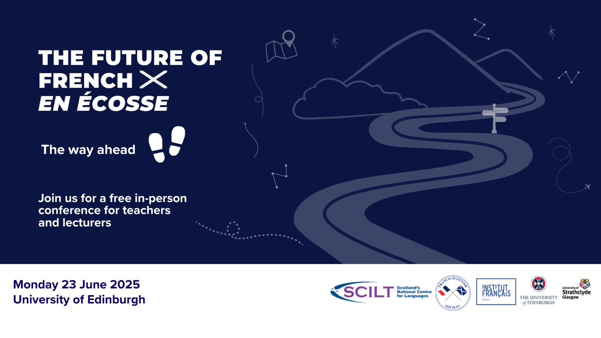 Join us for this year’s French conference - The Future of French en Écosse: The Way Ahead, in Edinburgh on 23 June. Help build a positive future for #French in Scotland! loom.ly/OR8tA2c