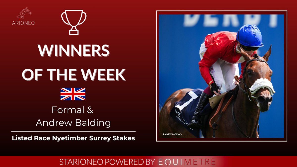 🎉 A huge shoutout to Andrew Balding and the team! 
Formal dominates a nice Listed Race in a breathtaking finish! ⚡ Smart racing, smarter data.

#arioneo #equimetre #horsedatascience #empoweryourexpertise