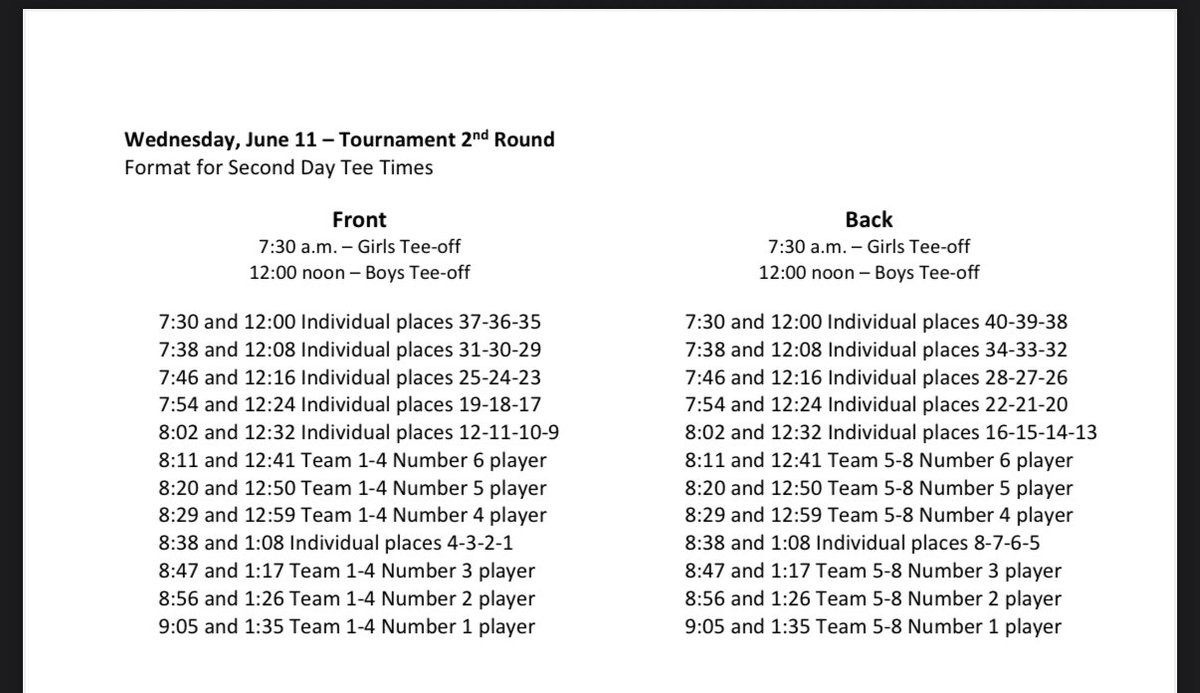 It’s state tournament week! <a href="/GolfLaker/">Laker Girls Golf</a> and DL boys golf will be at Ridges at Sand Creek tomorrow for the Class AA state championship. 

Here is the schedule of events. 

Everything you need to know can be found in the <a href="/MSHSL/">Minnesota State High School League</a> website. mshsl.org/sports-and-act…