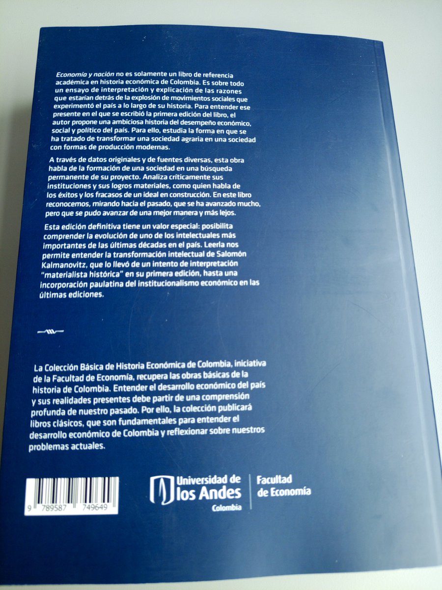 Cristian Ramírez S (@econcristianrs) on Twitter photo Estoy leyendo Historia Económica con un clásico de <a href="/s_kalmanovitz/">Salomón Kalmanovitz</a> reeditado por <a href="/EconomiaUAndes/">Economía Uniandes</a>. Le agradezco a mi profesor y amigo Alcides Gómez de la <a href="/fche_unal/">FCHE UNAL Medellín</a> y Secretario General de la <a href="/acceconomicas/">Academia Colombiana de Ciencias Económicas</a> por inculcarme el amor por la historia ante nuestra complejidad como país. Estoy leyendo Historia Económica con un clásico de <a href="/s_kalmanovitz/">Salomón Kalmanovitz</a> reeditado por <a href="/EconomiaUAndes/">Economía Uniandes</a>. Le agradezco a mi profesor y amigo Alcides Gómez de la <a href="/fche_unal/">FCHE UNAL Medellín</a> y Secretario General de la <a href="/acceconomicas/">Academia Colombiana de Ciencias Económicas</a> por inculcarme el amor por la historia ante nuestra complejidad como país.