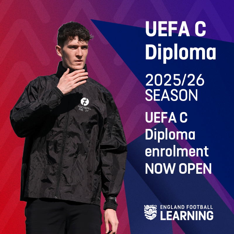 EnglandLearning's tweet photo. 📅 Our new 2025/26 UEFA C Diploma courses are now available — and this is just the beginning.

⚽ More courses will be added throughout the season, so stay tuned!

🔗 Enrol here