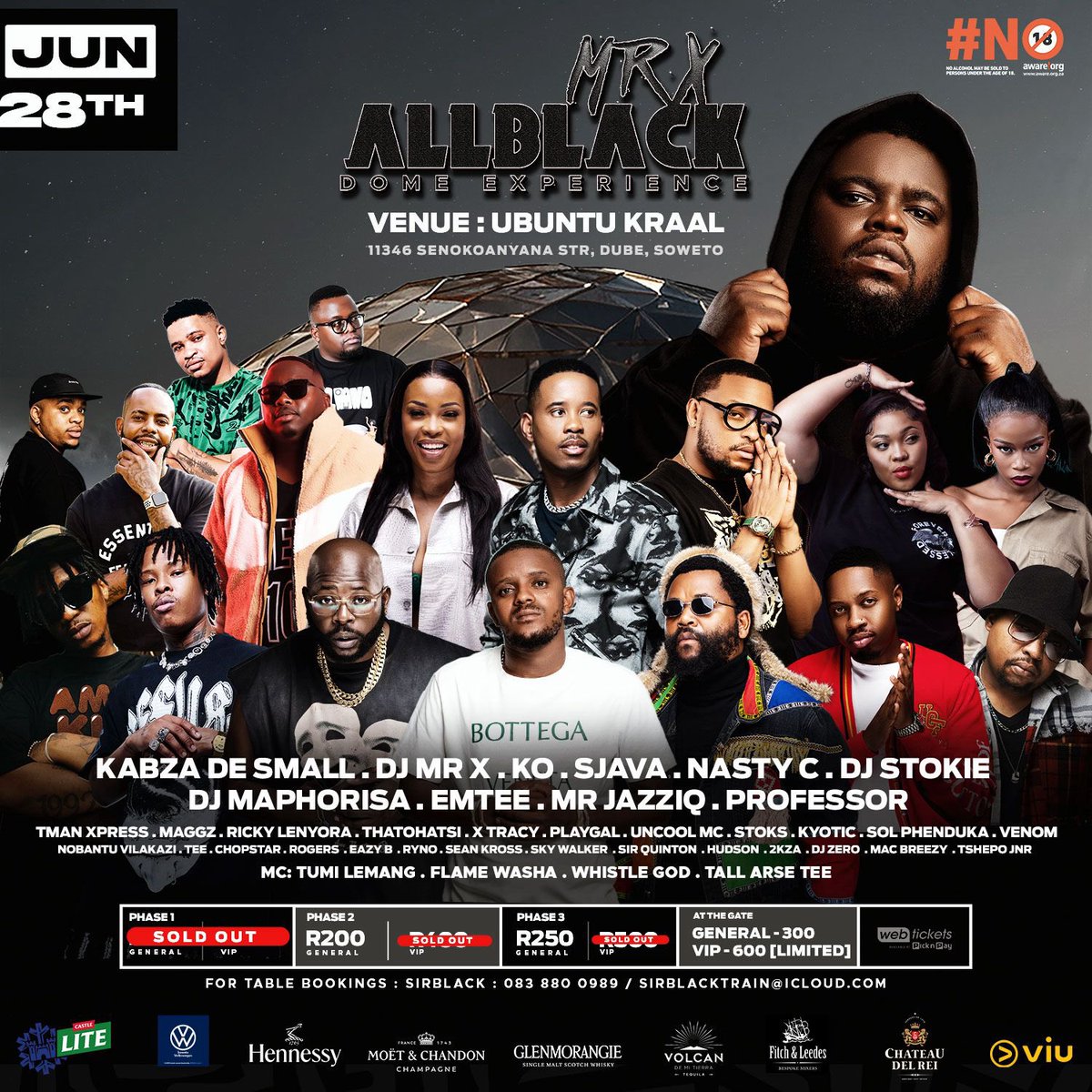 WE ARE GOING ALL THE WAY UUUUP! 🚀

▪️#MrXAllBlackDomeExperience ▪️

THE OFFICIAL LINEUP IS OUT AND YOU BETTER BE READY!! 🔥🔥🔥

▪️ 28 JUNE 2025
📍Ubuntu Kraal , Soweto 
🎟️ webtickets.co.za/v2/event.aspx?…

ASAMBE!! 🫵🏼😤