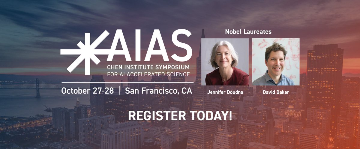 ChenInstitute's tweet image. Big News! Registration for the Chen Institute Symposium for AI Accelerated Science is open. Attendance is free but space is limited so register today. aias2025.org