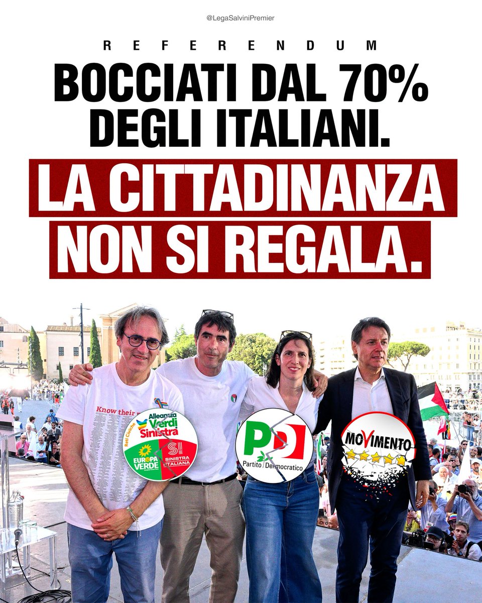 Grande rispetto per chi è andato a votare, enorme sconfitta per una sinistra che non ha più idee e credibilità e che non riesce a mobilitare neanche i propri elettori. In due anni e mezzo al governo del Paese abbiamo ottenuto il record di italiani al lavoro, disoccupazione ai