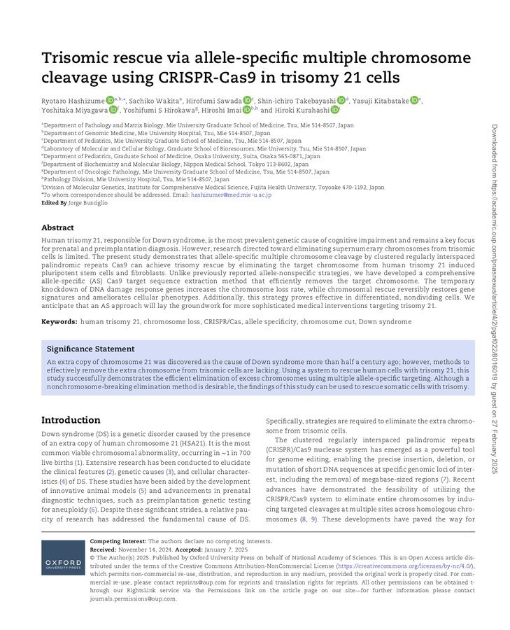 "Down":
Porque se logró eliminar el cromosoma extra del síndrome de down mediante edición genética, siendo un histórico avance médico.