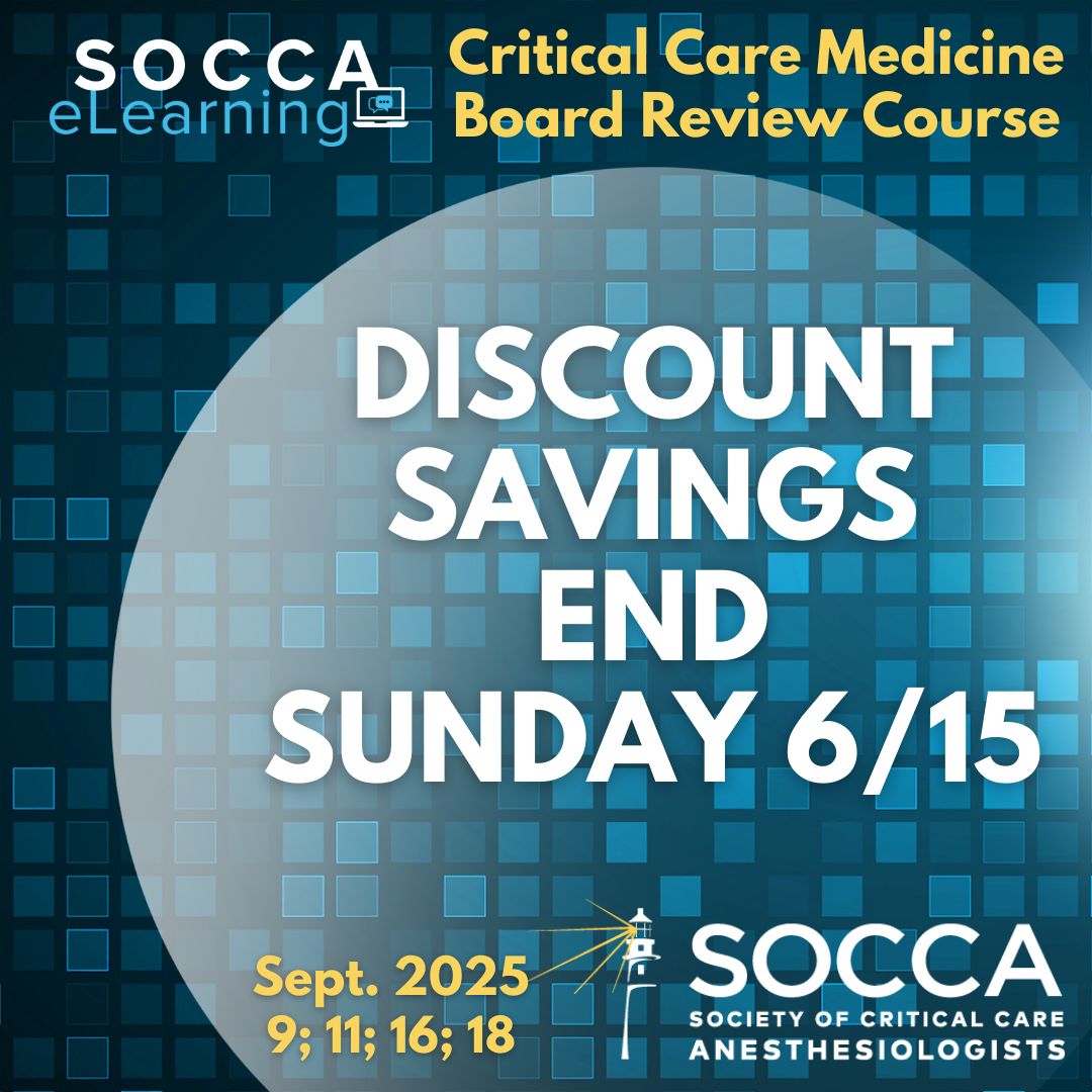 SAVINGS END SUNDAY - register before 6/15! Join SOCCA for the FREE Board Review Course, held LIVE in 2025 in 4, 1-hr segments (5-6pm ET) on Tues and Thurs in Sept (9th; 11th; 16th; 18th). $49 for members before June 15th ($79 after; $99 for non-members): buff.ly/ZeLJSuU