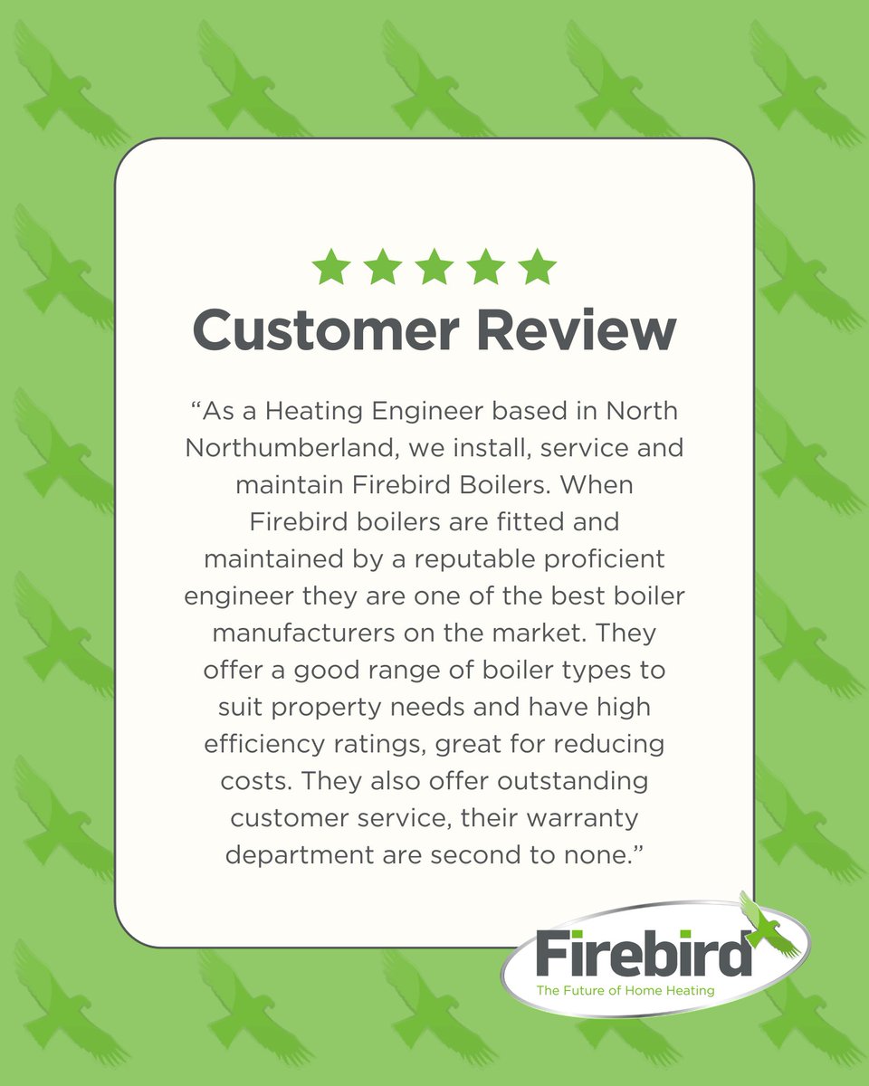 We love hearing feedback like this from our installers! Firebird boilers are trusted for efficiency, reliability &amp; service. Proud to have a 4.5⭐ rating on Trustpilot!
Leave a review: uk.trustpilot.com/review/firebir…