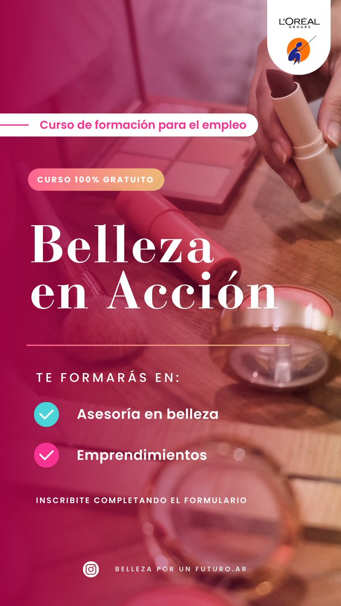 💅 ¿Querés formarte en el mundo de la belleza?
Tenemos un curso gratuito y los cupos son limitados 👀
📲 Anotate ya: forms.pescar.org.ar/preinscripcion…
#CursoDeBelleza #CapacitaciónGratis #Futuro