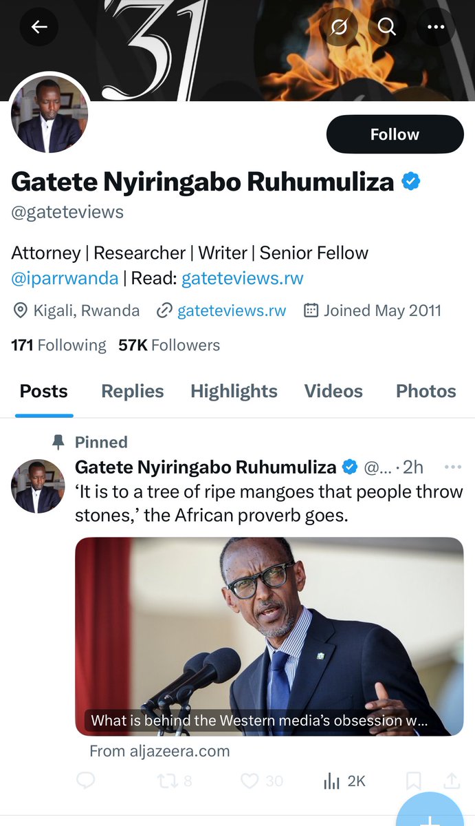 I don’t even remember ever interacting with Gatete! 🙄 I’m just a case. I only wanted to comment on a post he’s mentioned in just to realize he blocked me! In his bio, he says he’s a researcher, an attorney, and a writer… the kind of people who are supposed to be extremely open