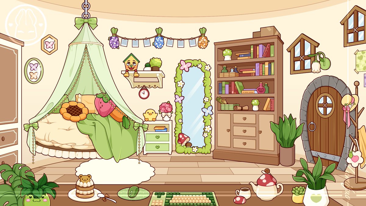 lumifuo02's tweet image. 🍄 Commission for @honeypuppydawg 🐸
🌲 A little forest room, warm and quietly magical 🌻
.
#commissionopen #streamassets #backgroundart #vtuberartist #vtubercommission #arttwitter #illustration