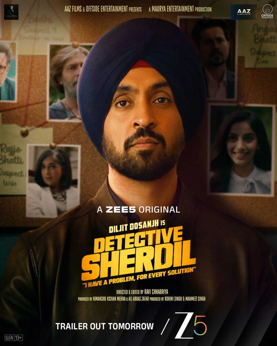 This sher isn't gonna roar - he's coming to solve this case like a pro 😎🦁 

Trailer out tomorrow!

#DetectiveSherdil premiering on 20th June, only on #ZEE5!

#DetectiveSherdilOnZEE5