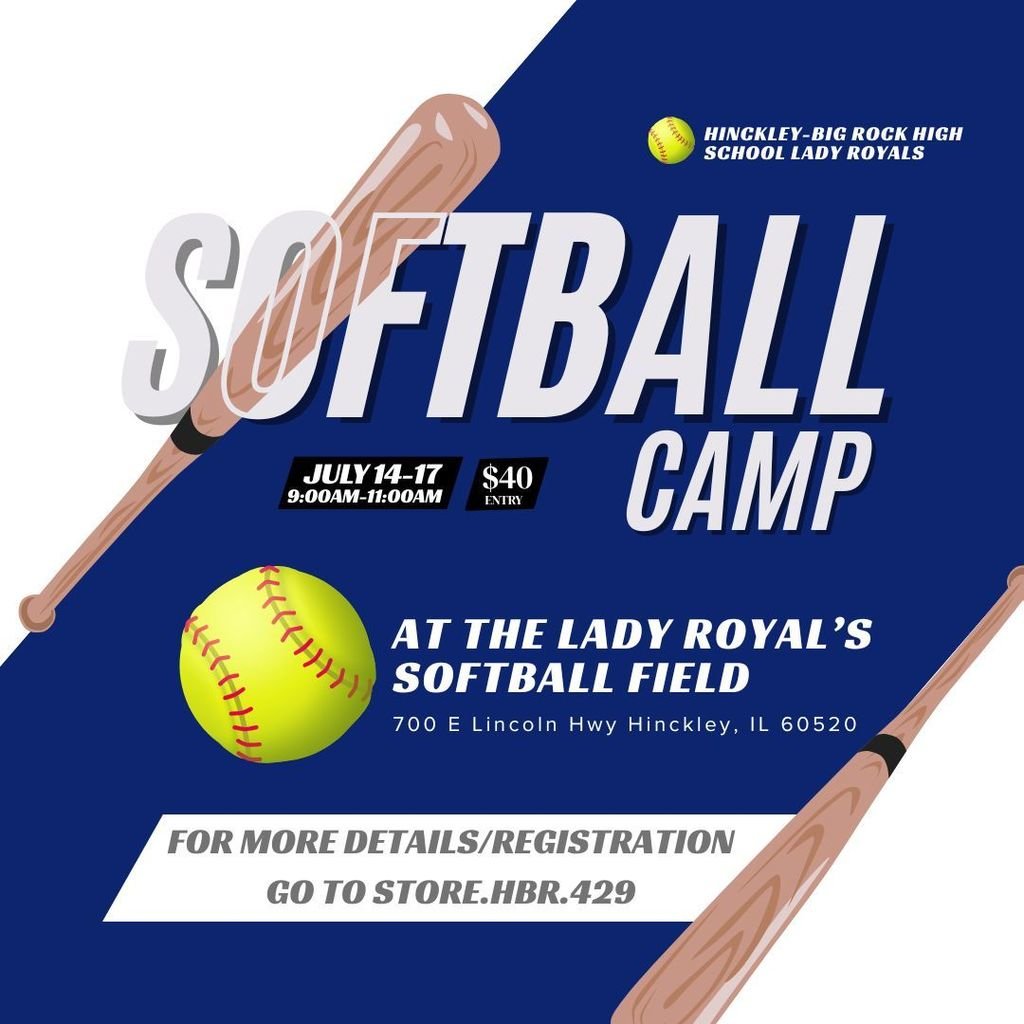 If you've been waiting for HBR Softball, it's here! Please see the attached flyer for information on our camp offered this summer with Coach Abby and Coach Emily. We are excited to get our girls back on the field! 

Visit store.hbr429.org to register today!