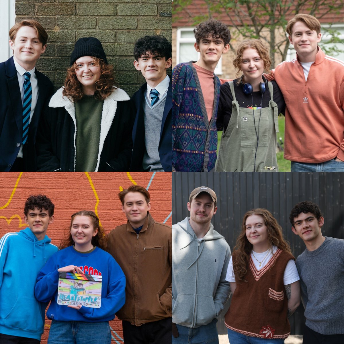 heartstbrasil's tweet photo. FAMÍLIA! Alice Oseman, Kit Connor e Joe Locke através das eras de Heartstopper 🥹 https://t.co/AaB1dq2Ul2