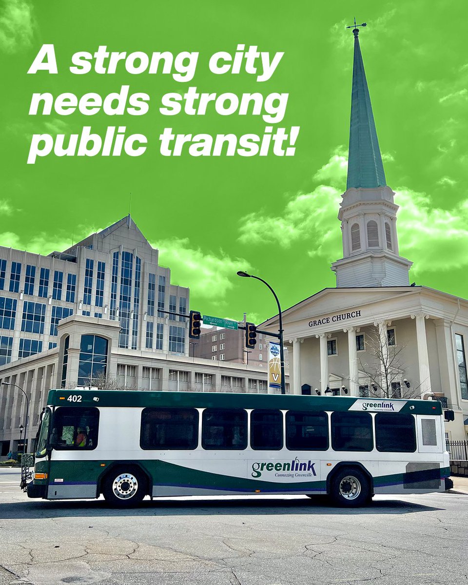 💰 $1 spent on transit returns $4 in economic benefits. Cities that fund public transit see stronger economies, less congestion, and better access for all. It’s time to make Greenville’s transit system work for YOU!