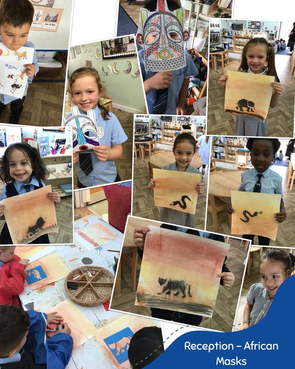 Our Reception children have kicked off their new topic all about Africa! They've been busy creating African-inspired art and masks, and enjoyed acting out their class text, Handa’s Surprise