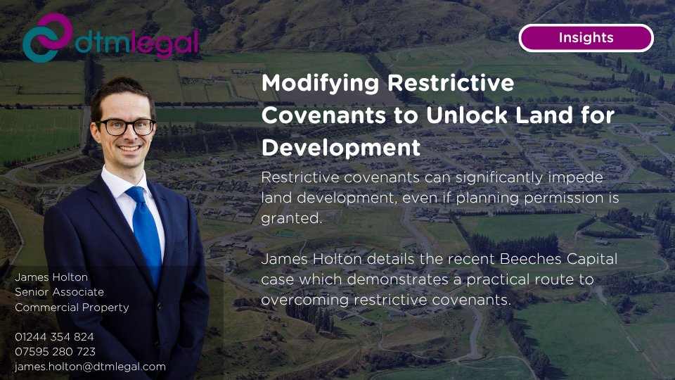 Is a restrictive covenant holding back your development plans?

Discover how modifying these covenants can unlock land potential, increase value, and support your project's growth.

Read more and explore how we can help you move forward - dtmlegal.com/legalupdates/m…