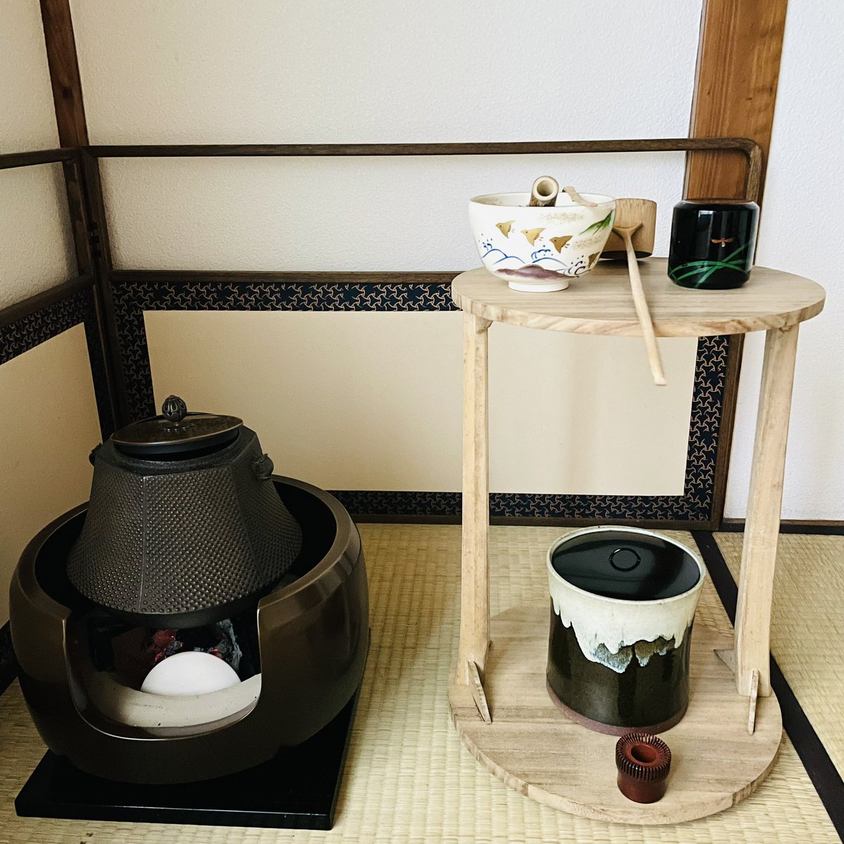 蓋置　村瀬治兵衛　傘ろくろ 蓋置 村瀬治兵衛 傘ろくろ