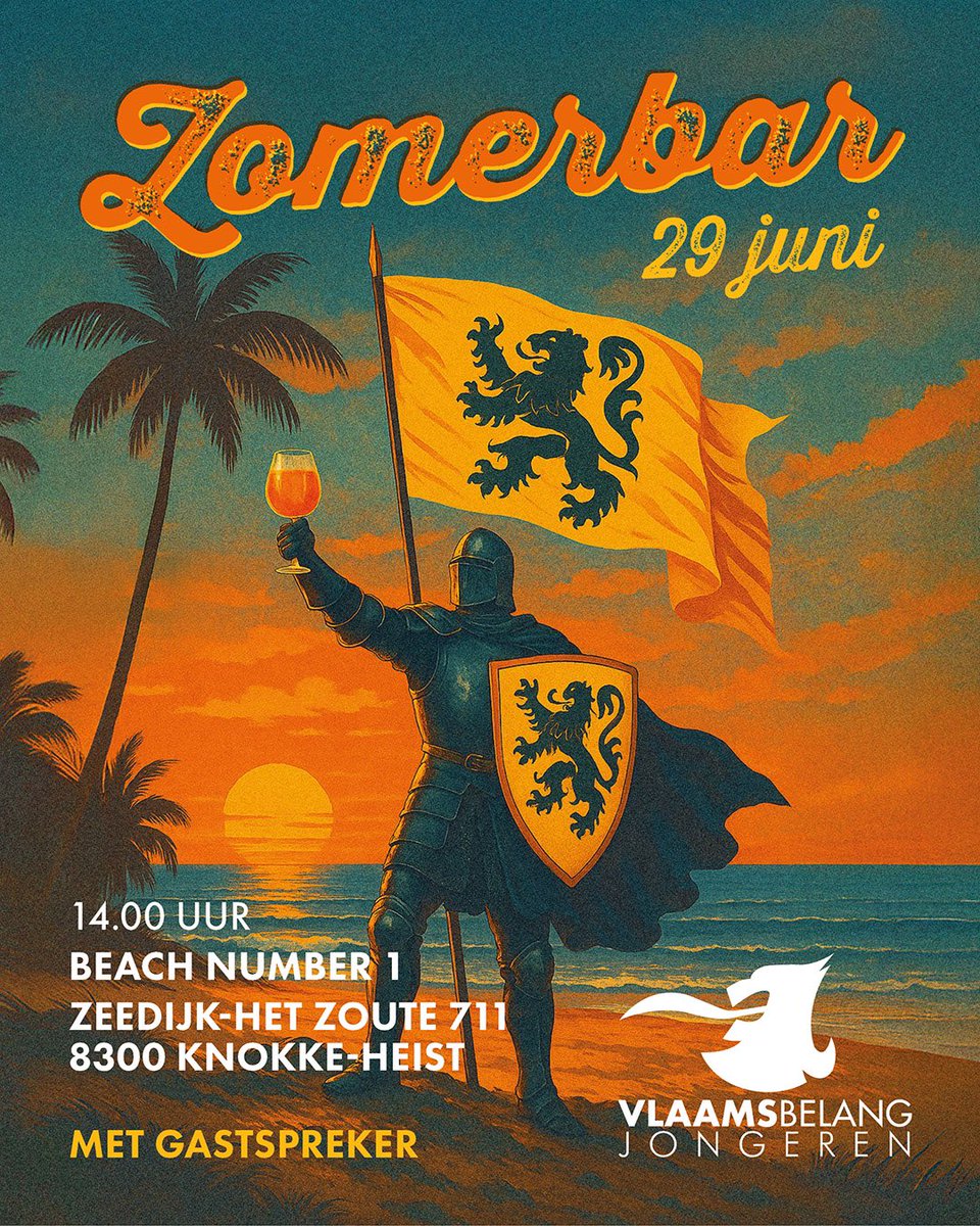 vbjongeren's tweet image. Op 29 juni houden de Vlaams Belang Jongeren hún allereerste zomerbar! We beloven je alvast een interessante gastspreker, die later bekendgemaakt zal worden, lekkere Aperols en een onvergetelijke namiddag.