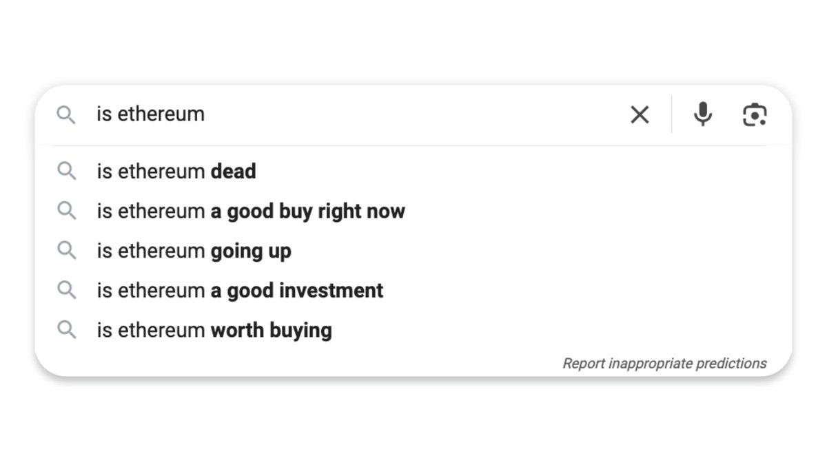 kineticweb3's tweet image. Google search suggestions about crypto are quite interesting but not surprising

Bitcoin: will it continue to go up?

Ethereum: is it ever gonna go up?

Cryptocurrency (general): is it real money?

Memecoins (general): are they cooked?

Still feels like we&apos;re [somewhat] early