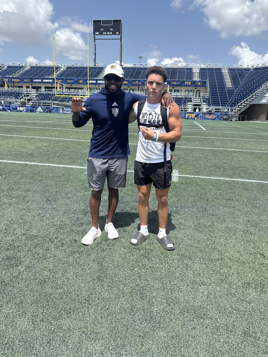 Had a great camp at FIU, loved the exposure and all the tips and tricks on how to make my game better.<a href="/AlonsoRavensFB/">Alonso High School Football</a> <a href="/CoachHCantrell/">Hayden Cantrell</a> <a href="/RealNews102/">Drew Johnson</a>