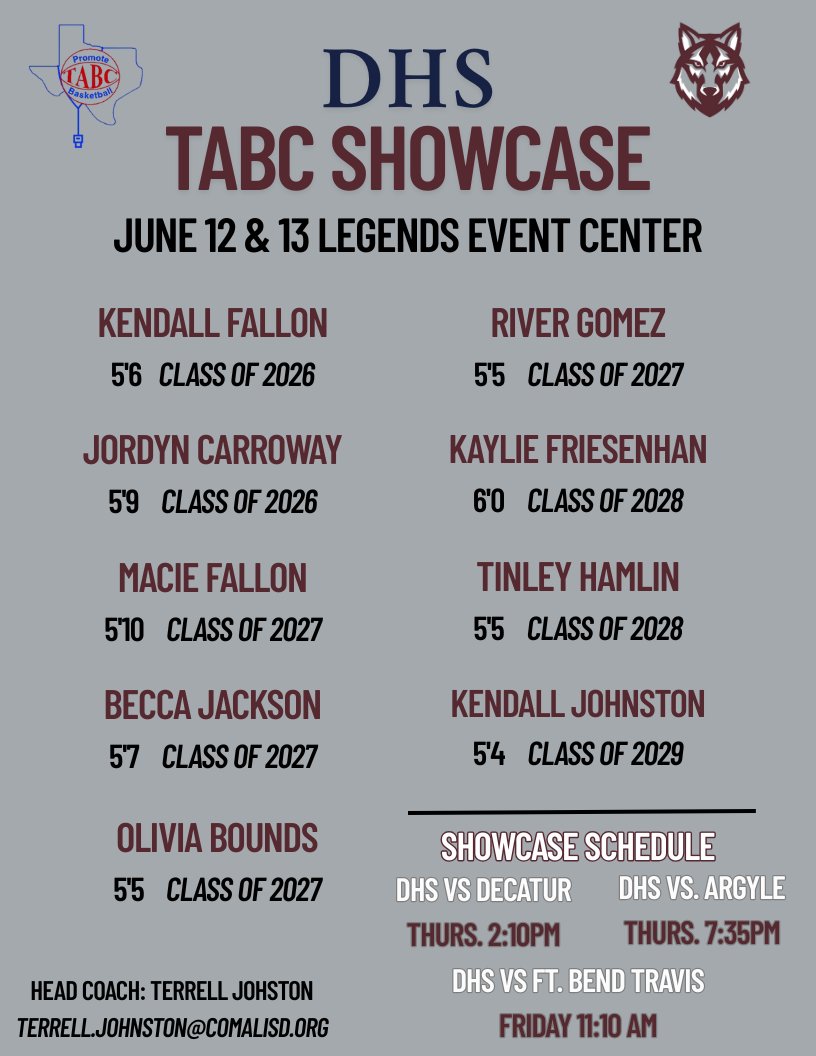DHS_GHoops's tweet photo. TABC SHOWCASE INFO 🚨 https://t.co/WXtU1yrCVI