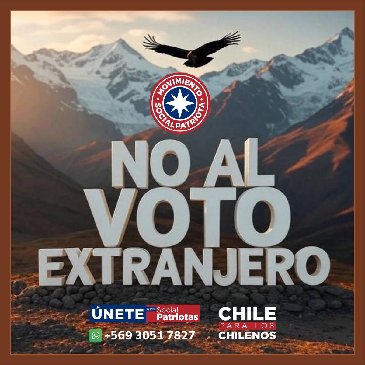Solo los chilenos, unidos por nuestra historia y nuestro proyecto común, debemos decidir el destino de Chile. Proteger este principio es defender la voluntad popular y la soberanía de la patria.

Como #socialpatriotas proponemos lo siguiente:

Derogar Artículo 14 de la