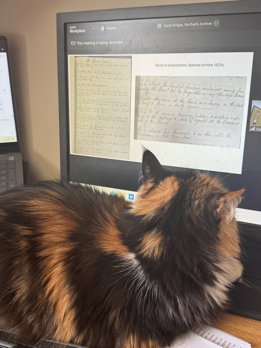 Emmy and I think Sarah Bridges shared some  cracking examples of estate servants registers from the Spencer estates archive  at Northamptonshire Archives in today’s ⁦<a href="/SocGenealogists/">Society of Genealogists</a>⁩ researching in Northamptonshire #genealogy sessions