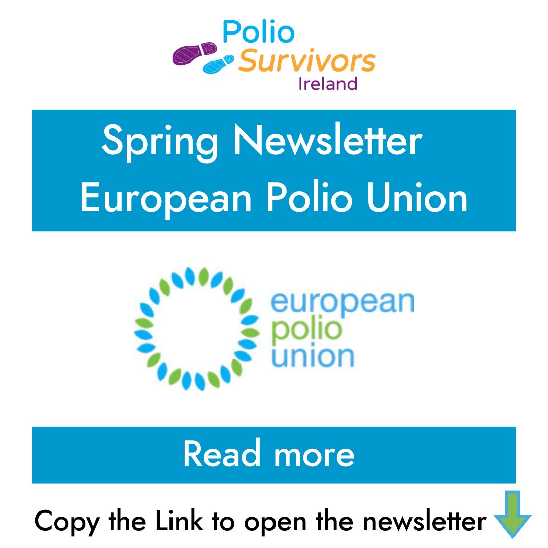 Polio Survivors IRL (@polioireland) on Twitter photo The latest edition of the <a href="/EpupolioUnion/">EuropeanPolio Union</a> Spring Newsletter can be read here.
#polio #polionews #epu
polio.ie/epu-newsletter/ The latest edition of the <a href="/EpupolioUnion/">EuropeanPolio Union</a> Spring Newsletter can be read here.
#polio #polionews #epu
polio.ie/epu-newsletter/