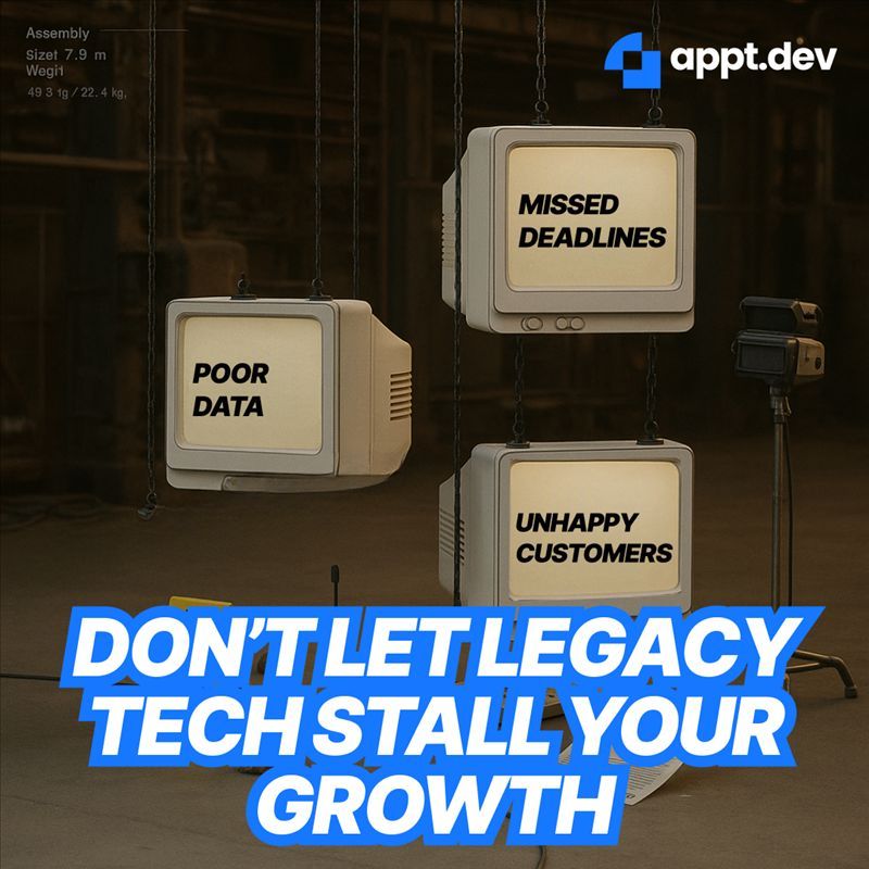 ApptDev's tweet image. Legacy tools slow growth. ApptDev’s low-code platform helps manufacturers modernize fast—no disruption.
Connect systems, teams, and machines seamlessly.
Ditch spreadsheets.
Leap ahead.
👉 Book a demo today.
#ModernManufacturing #LowCodeRevolution