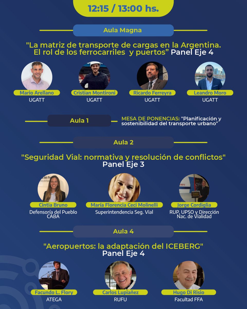 ¡Ya podés consultar el cronograma completo del Congreso de Transporte y Movilidad!

📍 Conocé a nuestros expositores, enterate en qué horario y aula estarán presentando sus ponencias, y agendate esas charlas que no te querés perder.