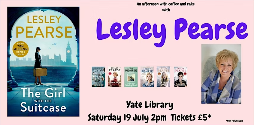 Hullo!

In July I will be visiting Yate Library to discuss my new book, THE GIRL WITH THE SUITCASE. I can't to meet readers and I hope to see you there! 

Tickets are still available: eventbrite.co.uk/e/an-afternoon…