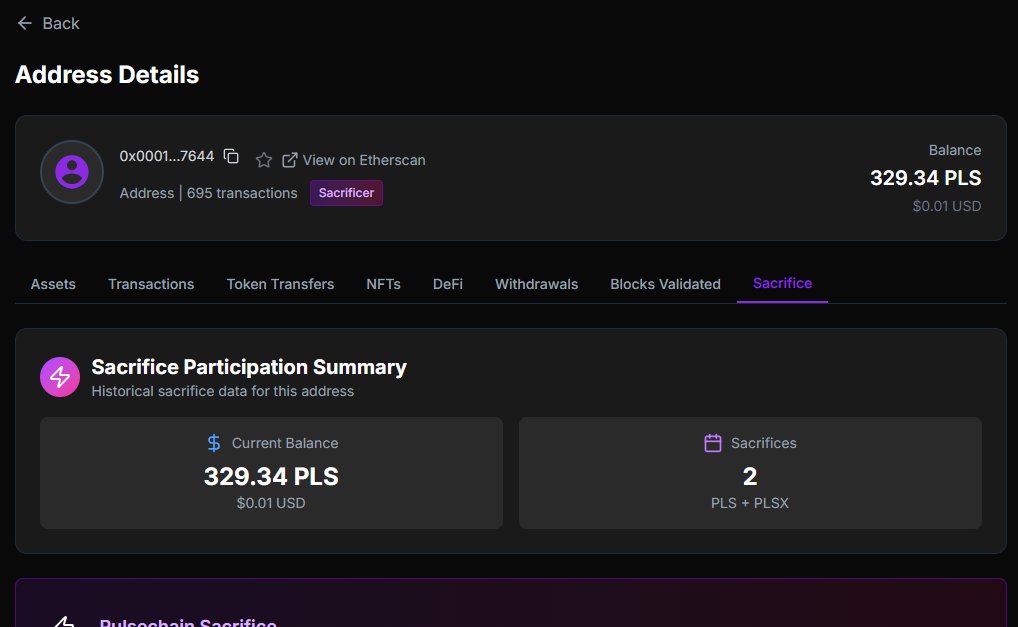 Big respect to all PulseChain and PulseX sacrificers!