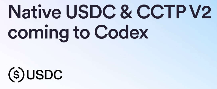 momoeureka's tweet photo. USDC is coming to @codexfx, the chain purpose-built for stablecoins and B2B payments.

When we set out to build Codex, we decided to focus on stablecoin's biggest growth area: B2B payments.

B2B flows still begin or end in fiat, so we decided the first stablecoin we work with must have the best banking rails. That’s @USDC.

Circle’s global bank network lets businesses move between stablecoins and fiat instantly and at scale.

With native USDC on Codex, businesses get:

• Fast on/off-ramps in 100 + markets
• Deep fiat & crypto liquidity
• Safe, low-cost, predictable cross-border transfers

We’ll showcase native USDC with several on/off-ramp partners at launch.

Stay tuned!