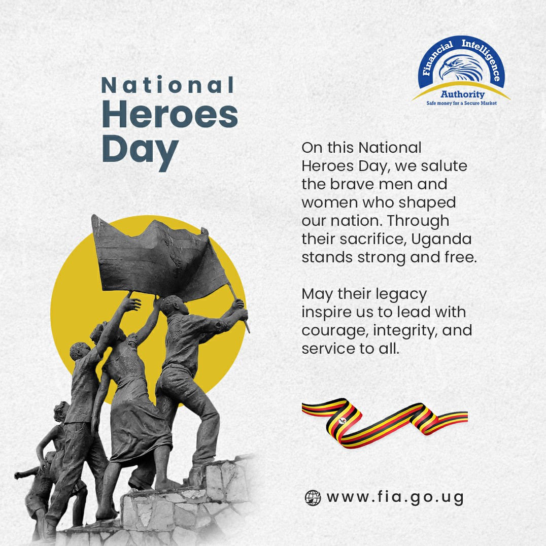 Today, we honor the courage, sacrifice, and service of Uganda’s heroes past and present. At FIA, we remain committed to building a safer, more transparent financial system that protects and uplifts our nation.
#HeroesDay2025