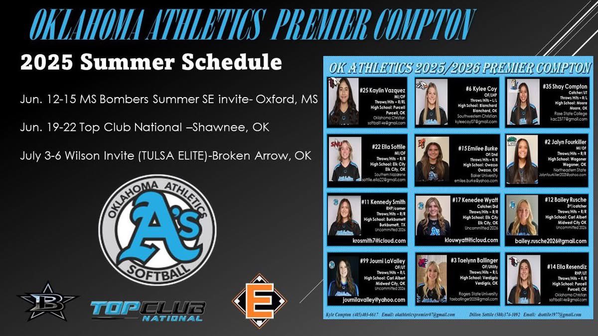 Ok Athletics Premier 2025/26 Compton (@kacompton2377) on Twitter photo Heading out Oxford , Mississippi 
MS Bomber Summer SE Invite Heading out Oxford , Mississippi 
MS Bomber Summer SE Invite