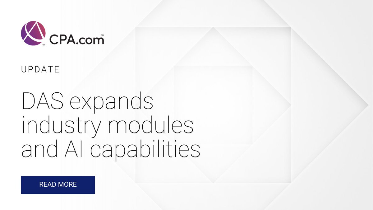 The Dynamic Audit Solution (DAS) continues to evolve as the profession’s most comprehensive, cloud-based audit platform. The latest release delivers targeted enhancements to support auditors across a broad range of industries and complexity levels.
cpa.com/news/dynamic-a…