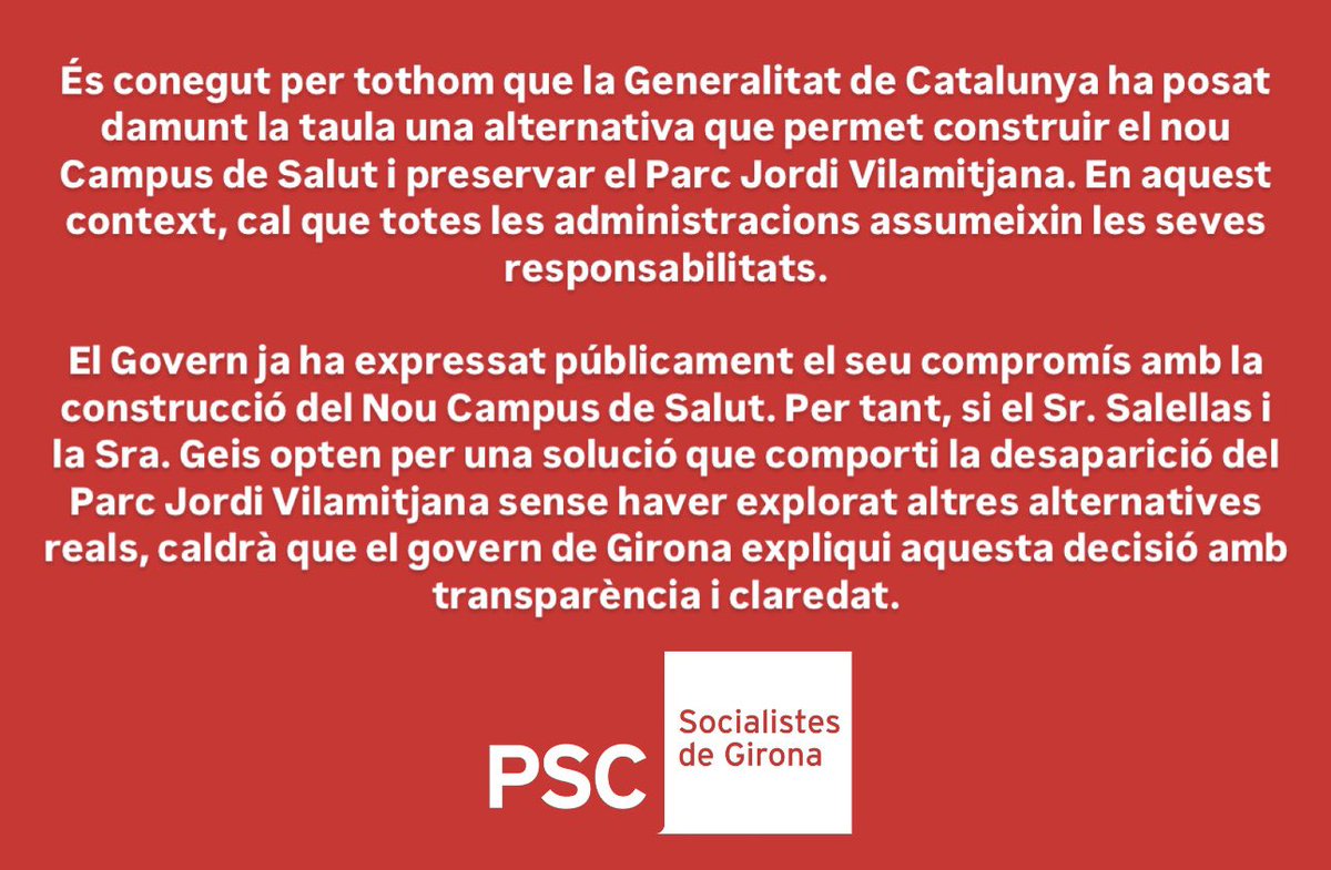PSC-Girona pel canvi (@psc_gixcanvi) on Twitter photo 🔴🌹Comunicat PSC - Girona pel Canvi 🔴🌹Comunicat PSC - Girona pel Canvi