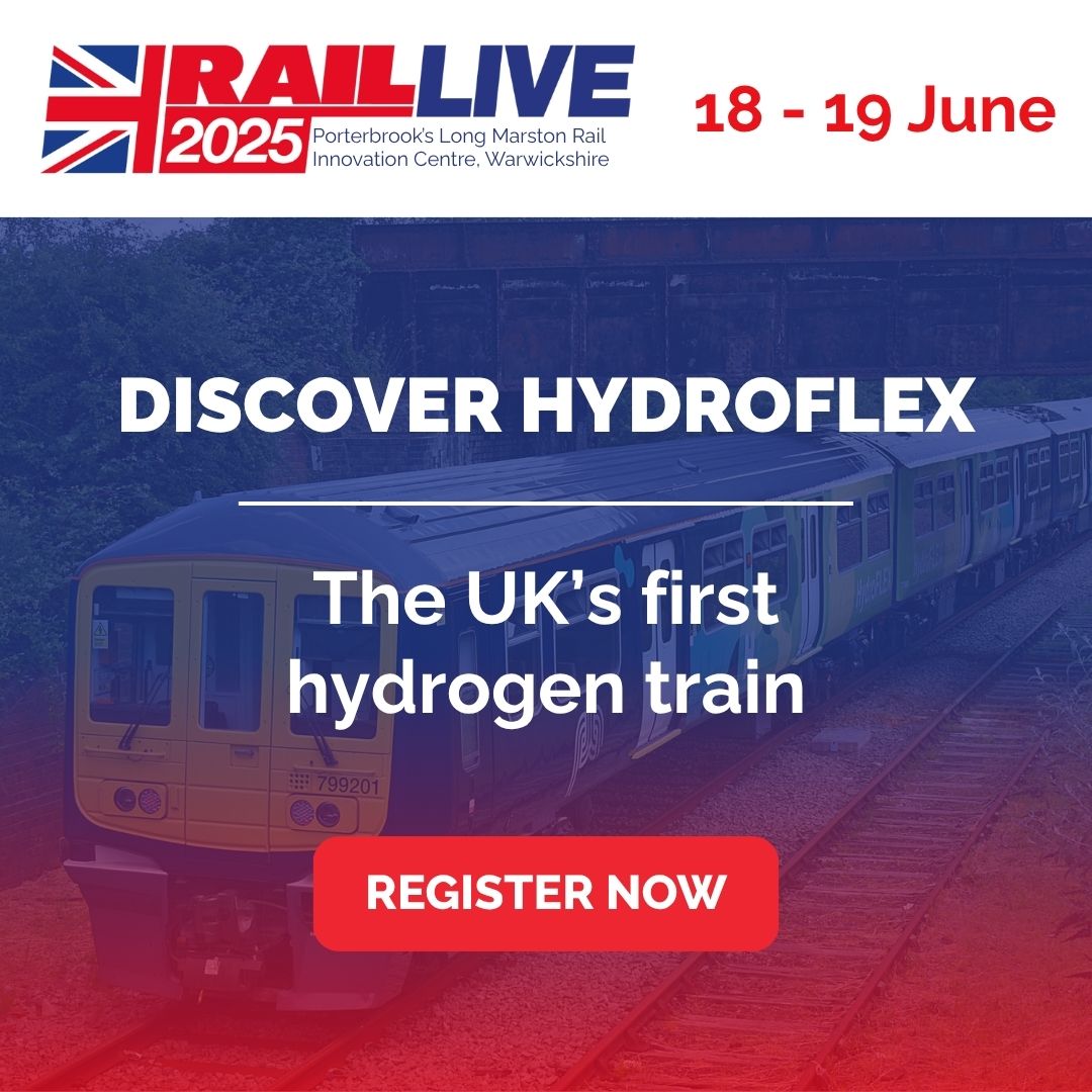 railliveuk's tweet photo. Tour the UK’s 1st hydrogen train at #RailLive2025 and explore its journey to decarbonisation in a new immersive VR experience.
🗓️ 19–20 June at Long Marston
🎟️ Free registration → https://t.co/0Ek9M3tcKj
#HydroFLEX #NetZeroRail https://t.co/iCqphD8mL3